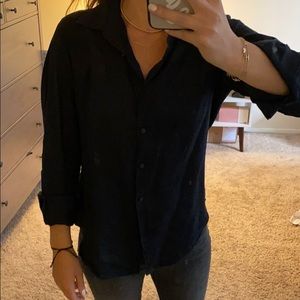 Black button down blouse